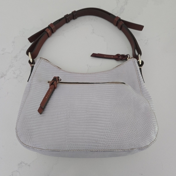 Dooney & Bourke Satchel Lizard Embossed Leather Small Kiley Hobo Handbag Lilac - Picture 8 of 11